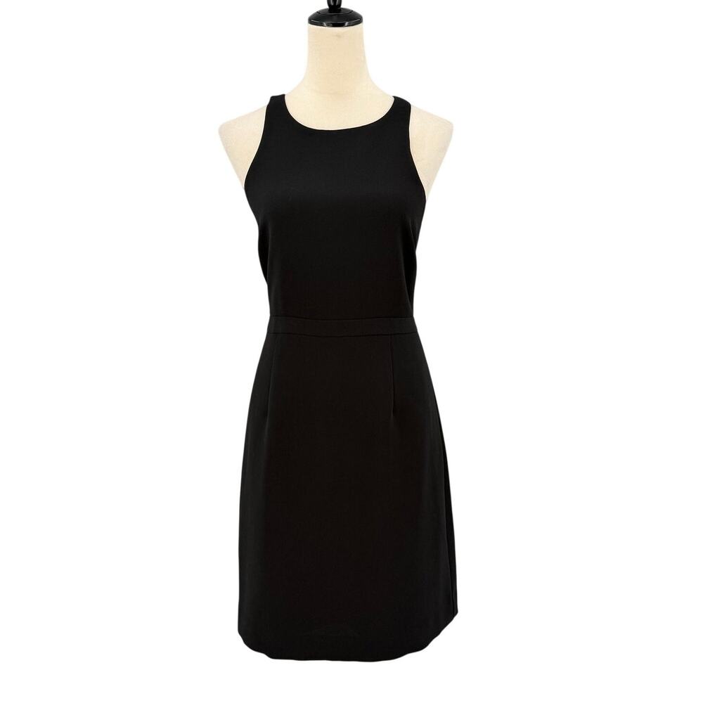 J. Crew Black Sleeveless A-Line High Neck Chic Basic Capsule Transitional Dress